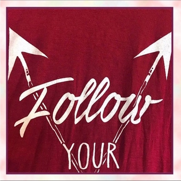 EUC JRS S FOLLOW YOUR HEART GRAPHIC T SHIRT RED & YELLOW ATHLEISURE STREETWEAR - Picture 5 of 12